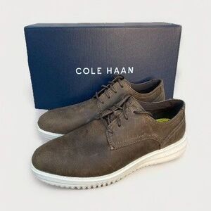 Cole Haan Grand+ Plain Toe Oxford Men 8 Dress Shoes Brown Riverstone C40389 New